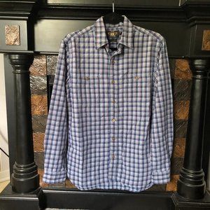 RRL Double RL Ralph Lauren Mens Blue Plaid Shirt S